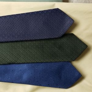 Velducci Neckties Dark Colors Navy Blue Dark Green Vintage Made in Portugal